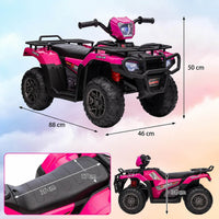 Garvee Quad Électrique pour Enfants 12 V, Fuchsia, Véhicule Tout-Terrain avec Pneus Off-Road, Phares LED, Vitesse Variable et Plastique Résistant, 3 à 6 Ans