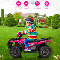 Garvee Quad Électrique pour Enfants 12 V, Fuchsia, Véhicule Tout-Terrain avec Pneus Off-Road, Phares LED, Vitesse Variable et Plastique Résistant, 3 à 6 Ans