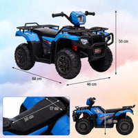 Garvee Quad Électrique pour Enfants 12 V, Bleu, Véhicule Tout-Terrain avec Pneus Off-Road, Phares LED, Vitesse Variable et Plastique Résistant, 3 à 6 Ans