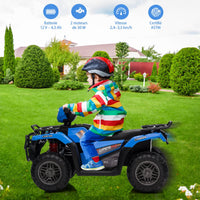 Garvee Quad Électrique pour Enfants 12 V, Bleu, Véhicule Tout-Terrain avec Pneus Off-Road, Phares LED, Vitesse Variable et Plastique Résistant, 3 à 6 Ans