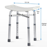 Garvee Banc de douche , hauteur réglable, cadre en aluminium, pieds antidérapants, capacité 250 kg, blanc - Blanc