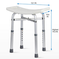 Banc de douche Garvee à hauteur réglable avec pieds antidérapants pour personnes âgées et personnes handicapées, siège ergonomique, aluminium, stable, 250 kg, gris
