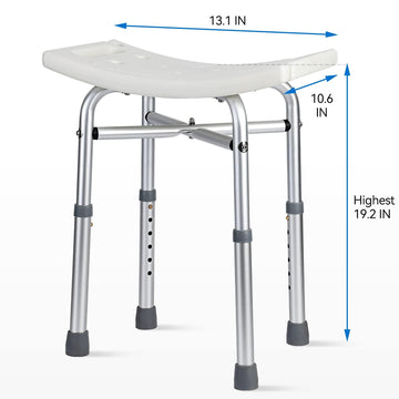 Banc de douche Garvee à hauteur réglable avec pieds antidérapants pour personnes âgées et personnes handicapées, siège ergonomique, aluminium, stable, 250 kg, gris