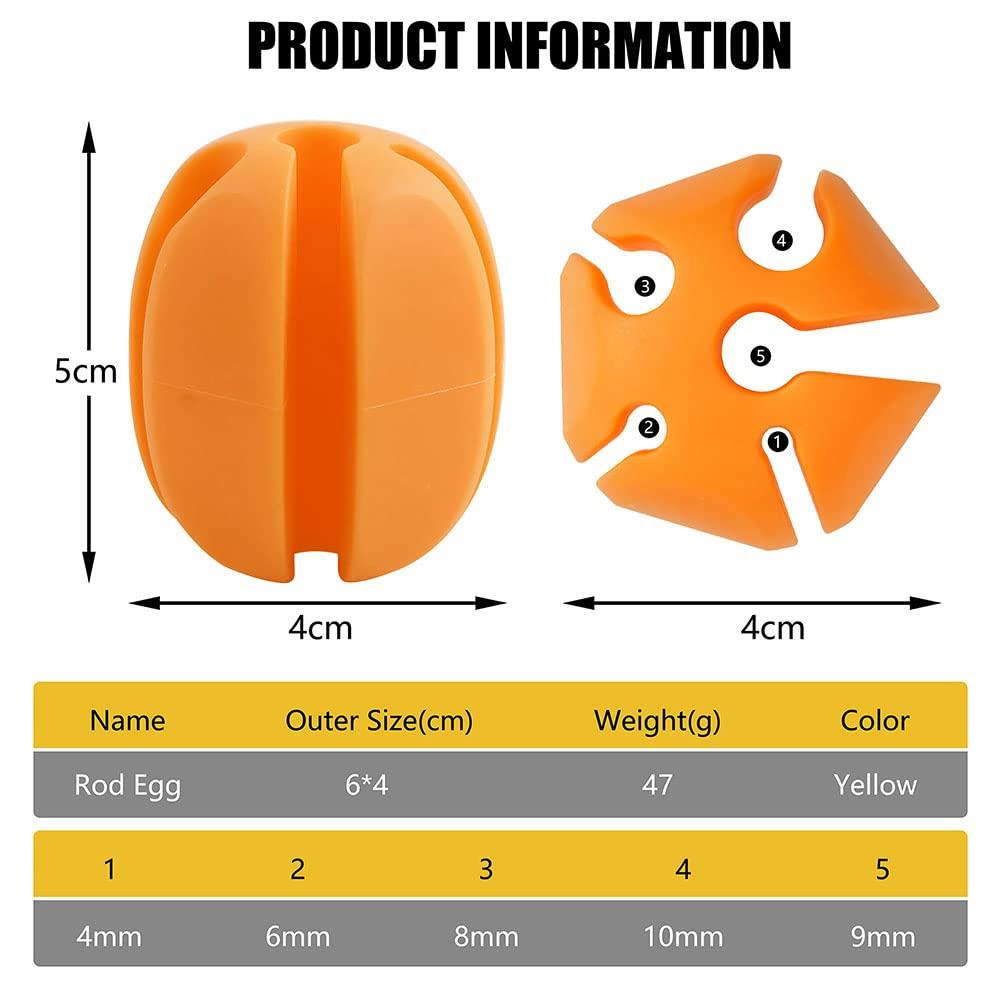 Ensemble de 6 sangles de canne à pêche en silicone Garvee, avec 5 tailles de trous, pour la pêche en extérieur. Protection, durabilité et portabilité garanties. Disponibles en 6 couleurs.