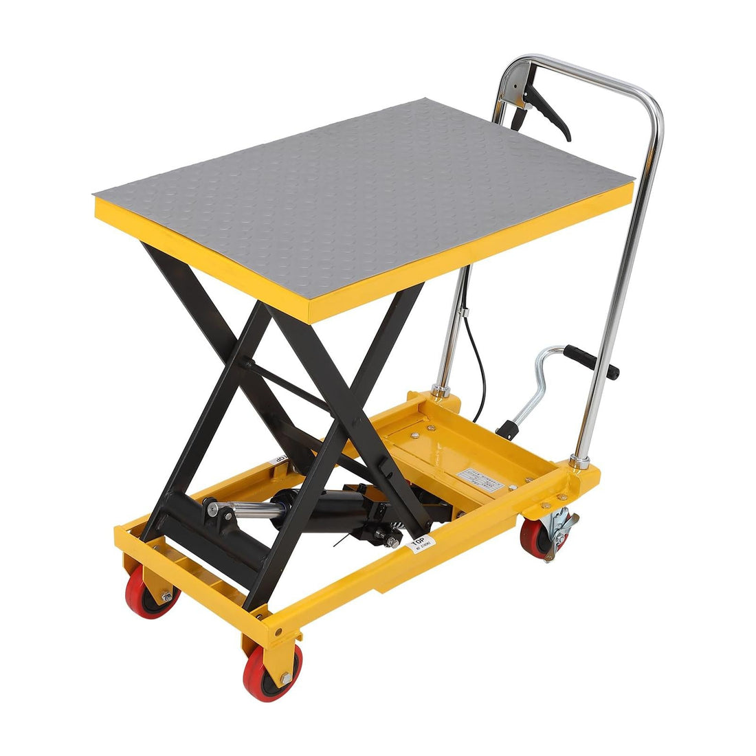 Chariot élévateur hydraulique Garvee, capacité de 150 kg, avec pompe hydraulique haute qualité, pour atelier et entrepôt, hauteur de levage de 72 cm, jaune