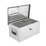 Garvee Coffre à outils aluminium 51x30.5x24.1cm, surface striée, étanche avec serrure inox, pour camion remorque et camping, argenté - Argenté