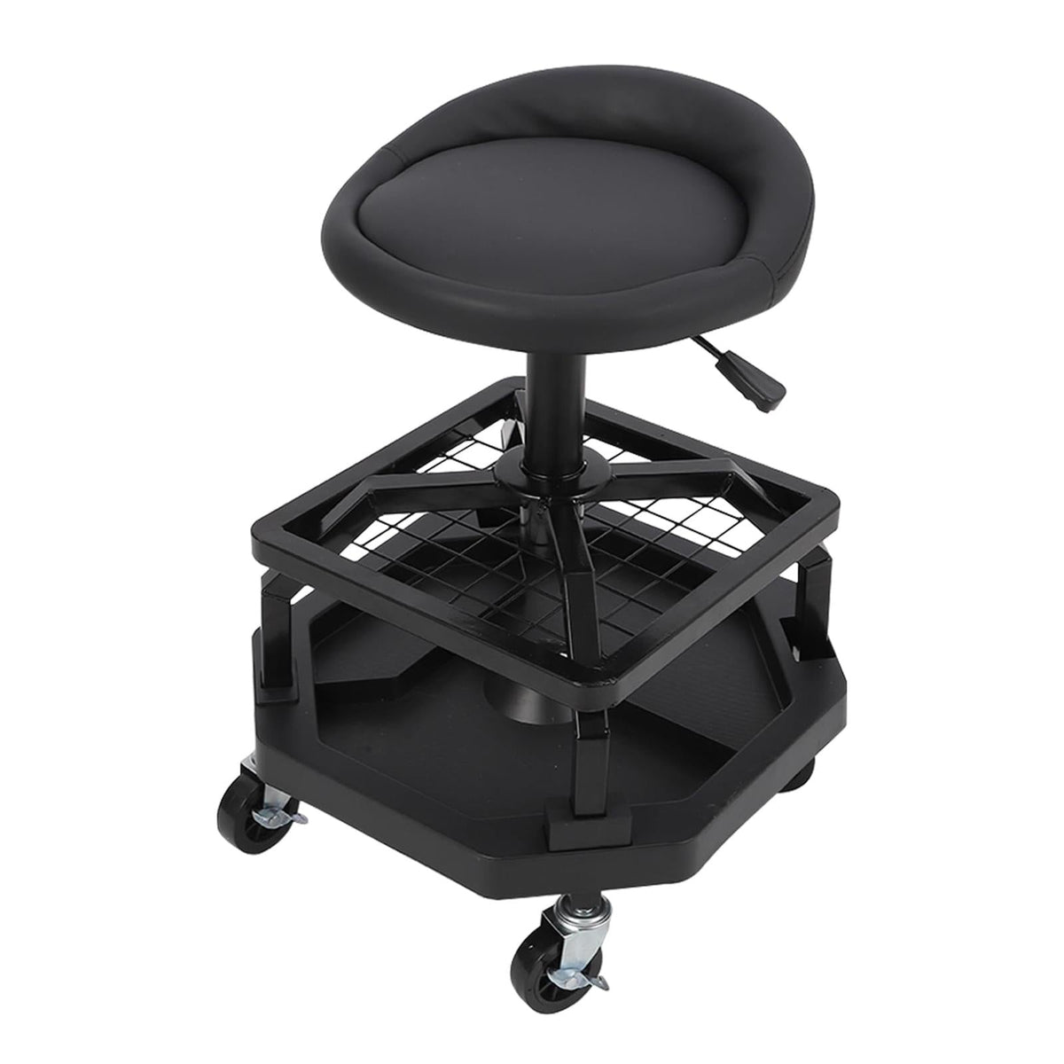 Tabouret roulant d'atelier Garvee pour garage, capacité de charge de 150 kg, confortable, rembourré, avec roulettes, durable, pour mécaniciens et bricoleurs
