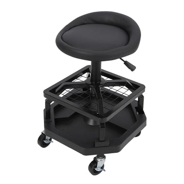 Tabouret roulant d'atelier Garvee pour garage, capacité de charge de 150 kg, confortable, rembourré, avec roulettes, durable, pour mécaniciens et bricoleurs