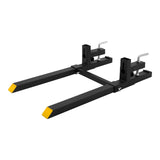 Garvee Fourches à palettes 152 cm, capacité de charge 1 814 kg, fourches à pince avec barre stabilisatrice réglable pour chargeur frontal et compact - noir