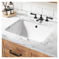 Lavabo encastré en céramique Garvee, rectangulaire, blanc brillant, 51,4 x 38,5 x 20 cm, salle de bain moderne
