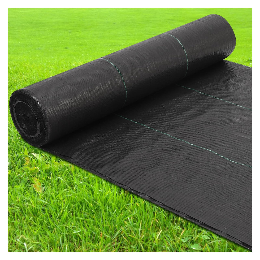 Toile de paillage Garvee, résistante et durable, 6,5 x 300 pi, noire, pour jardin et allée. Polyvalente.