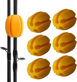 Ensemble de 6 sangles de porte-cannes en silicone jaune Garvee pour la pêche à la mouche, légères et robustes, pour l'extérieur - Comme indiqué