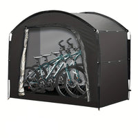 Abri à vélos Garvee pour 4 à 5 vélos, résistant aux intempéries et aux UV, tissu Oxford 210D, dimensions : 220 x 150 x 185 cm, couleur argent.