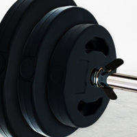 Haltères réglables Garvee 40 lbs avec barre de 51 pouces, revêtement PU, rondes, peu encombrantes, pour salle de sport à domicile, noires