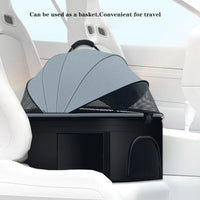 Poussette pliable 3 en 1 Garvee pour animaux de compagnie – Avec panier de rangement, fenêtre en filet, portable, jusqu'à 25 kg, noire