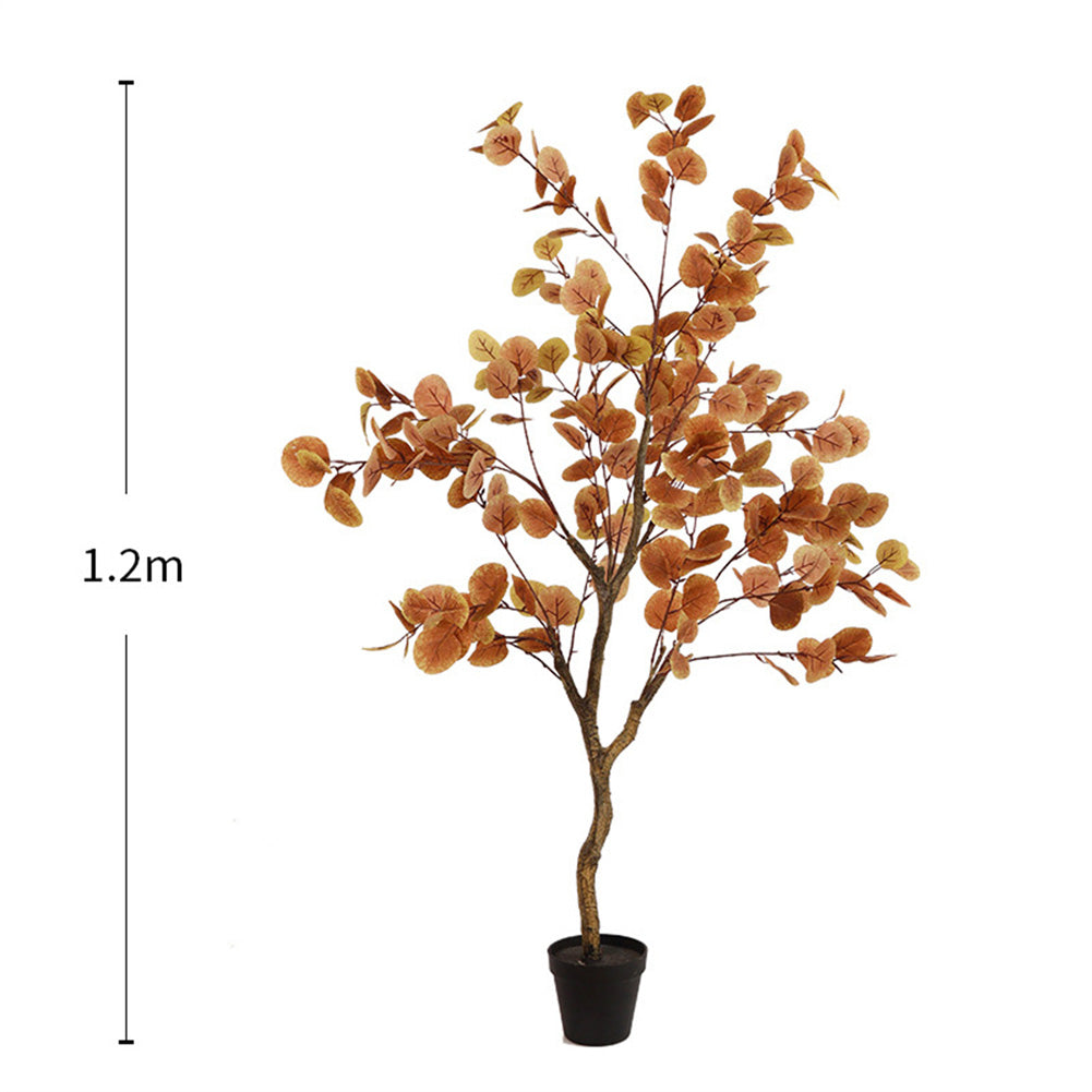 Arbre artificiel d'eucalyptus Garvee de 120 cm, décoration d'automne, durable et réaliste, en soie, flexible, vert, pour salon et bureau
