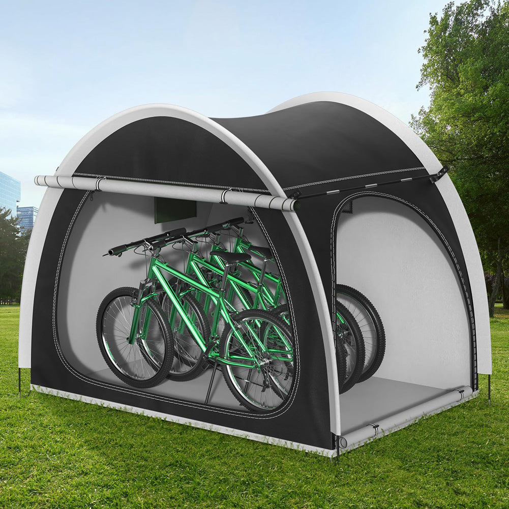 Abri à vélos Garvee pour 3 à 4 vélos, 200 x 150 x 170 cm, tissu Oxford 210D, imperméable, gris