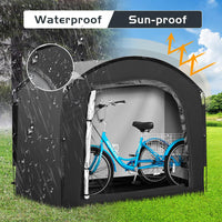 Abri à vélos Garvee pour 4 à 5 vélos, résistant aux intempéries et aux UV, tissu Oxford 210D, dimensions : 220 x 150 x 185 cm, couleur argent.