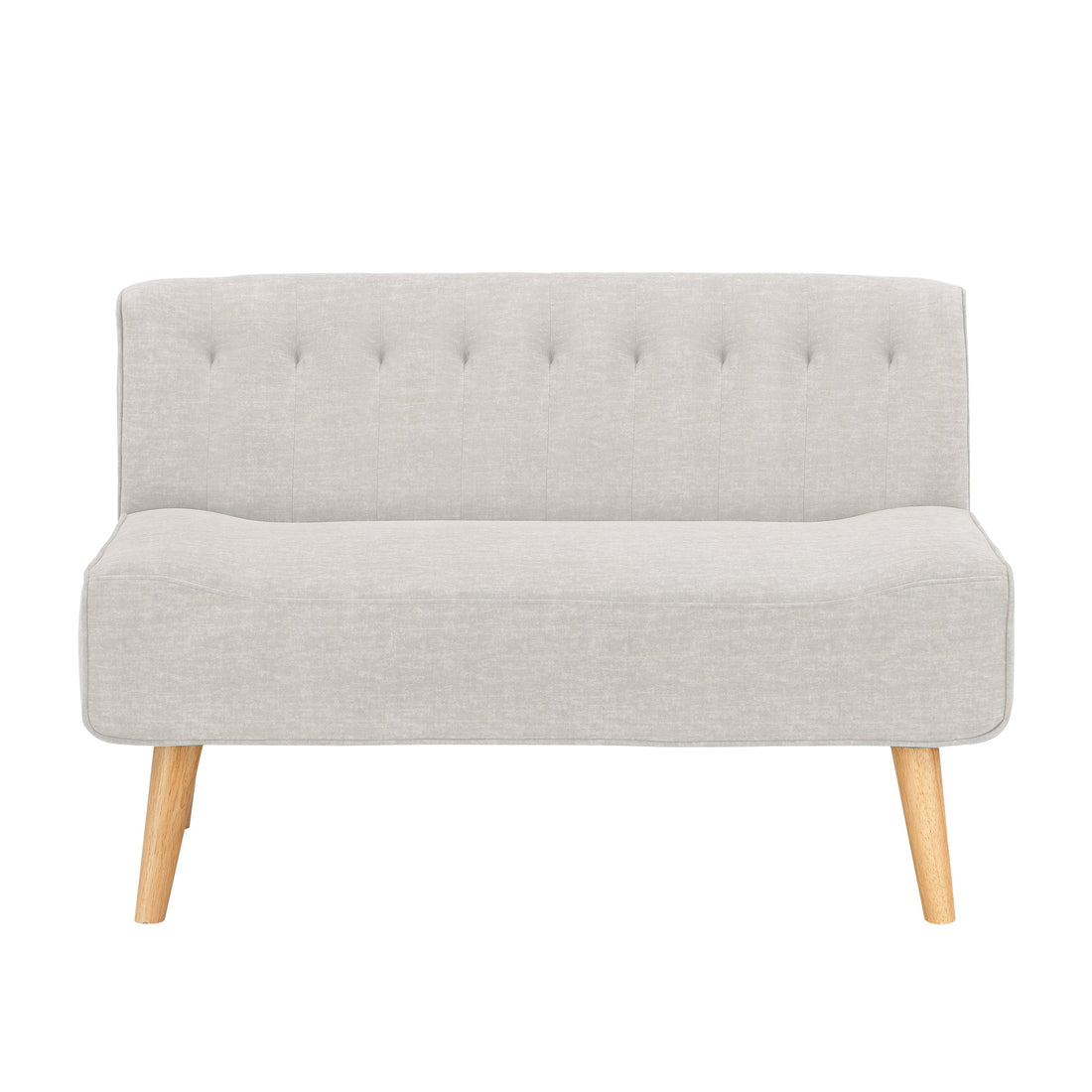 Garvee Canapé 2 Places en Tissu Effet Lin, Pieds en Bois, Style Rétro, Beige, pour Salon et Chambre