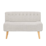 Garvee Canapé 2 Places en Tissu Effet Lin, Pieds en Bois, Style Rétro, Beige, pour Salon et Chambre - Beige
