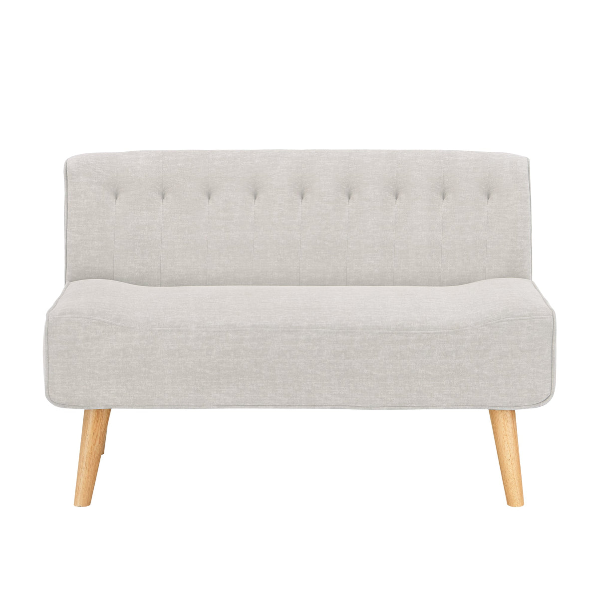 Garvee Canapé 2 Places en Tissu Effet Lin, Pieds en Bois, Style Rétro, Beige, pour Salon et Chambre