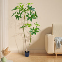 Arbre parasol artificiel Garvee, 1,6 m, en PVC, forme ajustable, symbole Feng Shui, pour la maison, le bureau, le salon ou le balcon, vert