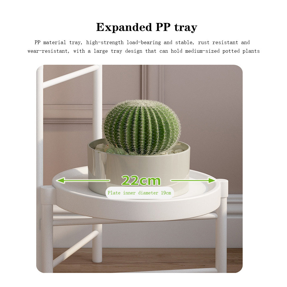 Support à plantes en métal à 4 niveaux Garvee, pliable, pour jardin, balcon, salon, 64 cm, blanc