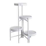 Support à plantes en métal à 4 niveaux Garvee, pliable, pour jardin, balcon, salon, 64 cm, blanc