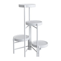 Support à plantes en métal à 4 niveaux Garvee, pliable, pour jardin, balcon, salon, 64 cm, blanc