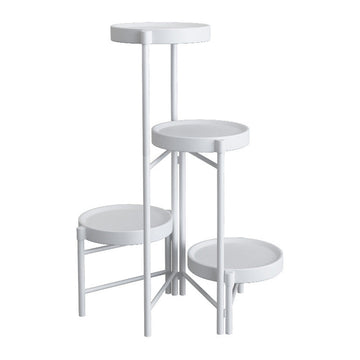 Support à plantes en métal à 4 niveaux Garvee, pliable, pour jardin, balcon, salon, 64 cm, blanc