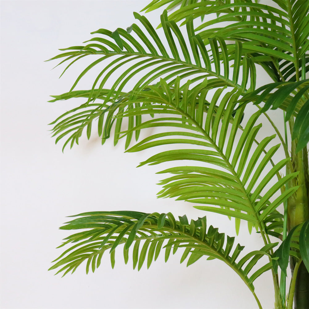 Palmier artificiel Garvee de 1,5 m, tropical réaliste, pot en ciment stable, décoration intérieure/extérieure pour salon ou bureau, vert