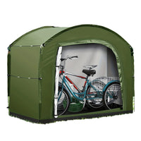 Abri à vélos Garvee pour 4 à 5 vélos, résistant aux intempéries et aux UV, tissu Oxford 210D, dimensions : 220 x 150 x 185 cm, couleur argent.