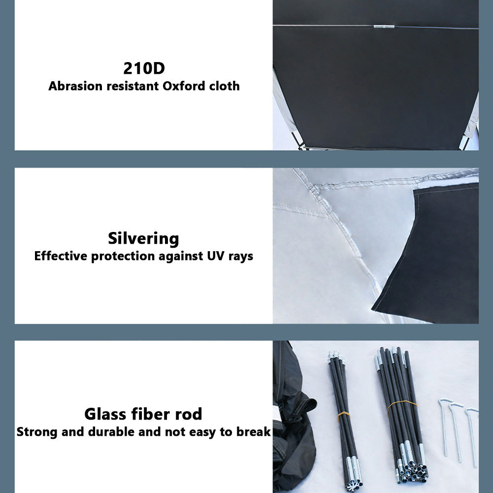 Abri à vélos Garvee pour 3 à 4 vélos, 200 x 150 x 170 cm, tissu Oxford 210D, imperméable, gris