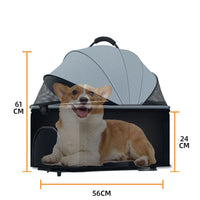 Poussette pliable 3 en 1 Garvee pour animaux de compagnie – Avec panier de rangement, fenêtre en filet, portable, jusqu'à 25 kg, noire
