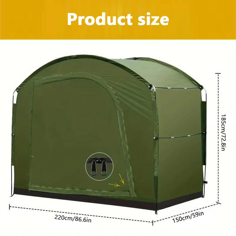 Abri à vélos Garvee pour 4 à 5 vélos, résistant aux intempéries et aux UV, tissu Oxford 210D, dimensions : 220 x 150 x 185 cm, couleur argent.