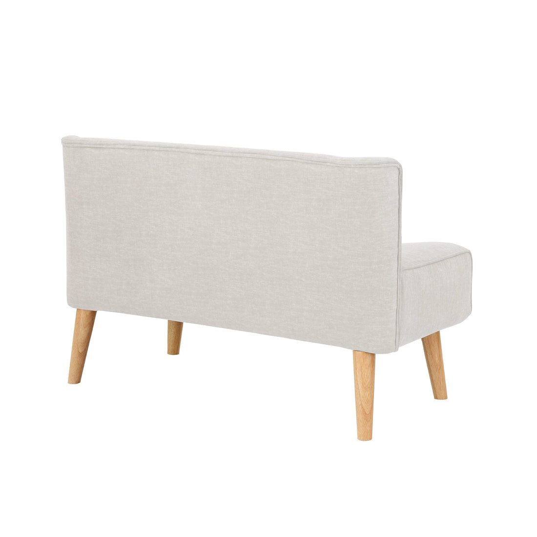 Canapé 2 places Garvee, tissu aspect lin, pieds en bois, style rétro, beige, pour salon et chambre