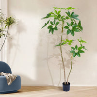 Arbre parasol artificiel Garvee, 1,6 m, en PVC, forme ajustable, symbole Feng Shui, pour la maison, le bureau, le salon ou le balcon, vert