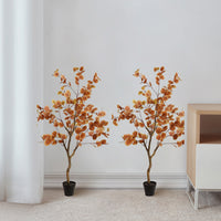 Eucalyptus artificiel Garvee de 90 à 120 cm avec branches ajustables et tiges en soie, facile d'entretien, avec pot pour salon et bureau, vert