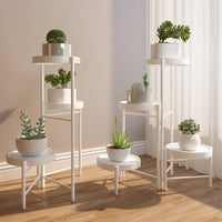 Support à plantes en métal à 4 niveaux Garvee, pliable, pour jardin, balcon, salon, 64 cm, blanc