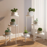 Support à plantes en métal à 4 niveaux Garvee, pliable, pour jardin, balcon, salon, 64 cm, blanc