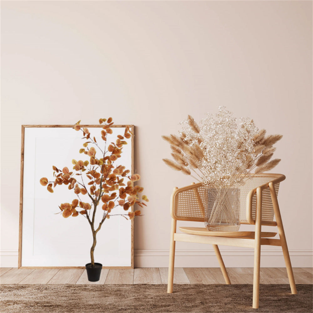 Eucalyptus artificiel Garvee de 90 à 120 cm avec branches ajustables et tiges en soie, facile d'entretien, avec pot pour salon et bureau, vert