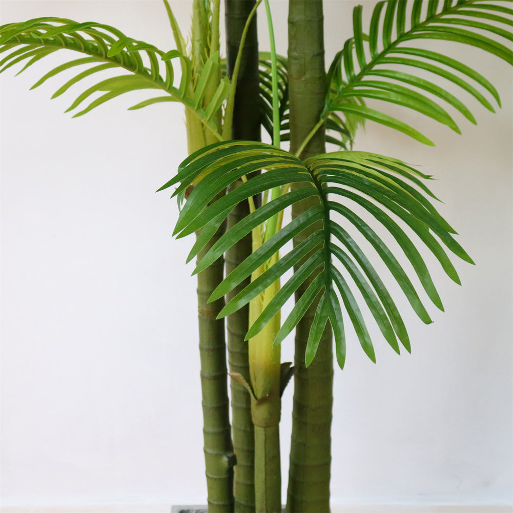 Palmier artificiel Garvee de 1,5 m, tropical réaliste, pot en ciment stable, décoration intérieure/extérieure pour salon ou bureau, vert