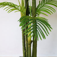 Palmier artificiel Garvee de 1,5 m, tropical réaliste, pot en ciment stable, décoration intérieure/extérieure pour salon ou bureau, vert