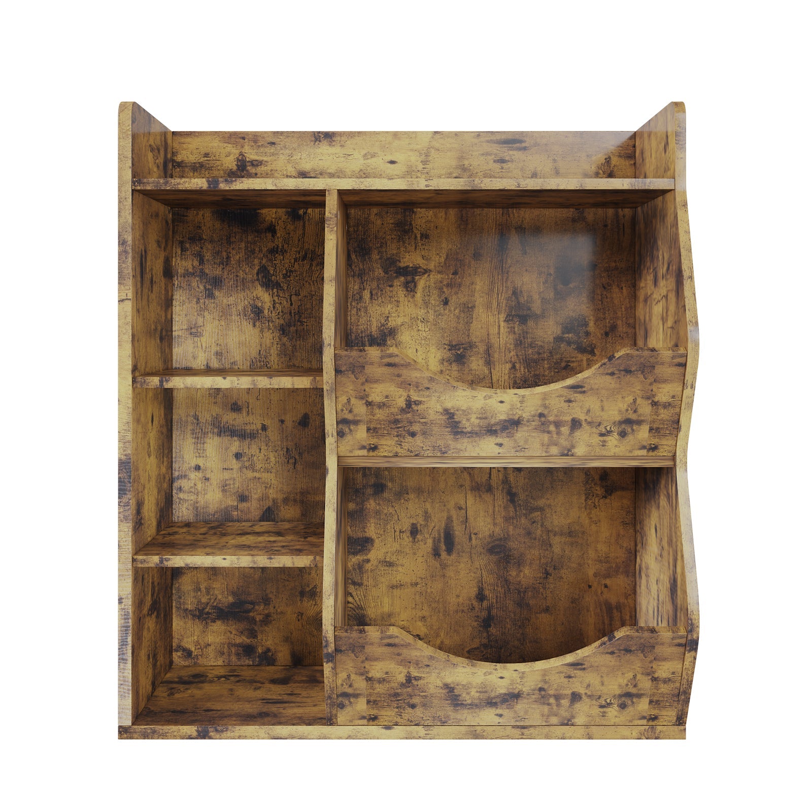 Étagère à jouets Garvee pour enfants, à 3 niveaux et 5 compartiments, en MDF robuste, multifonctionnelle pour chambre et crèche, compacte et blanche.