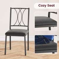 Ensemble table et chaises Garvee 3 pièces pour 2 personnes, marron rétro, structure en métal, chaises rembourrées, plateau en MDF, gain de place, idéal pour les petites pièces