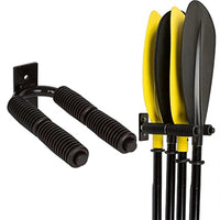 Support mural en aluminium pour pagaie de kayak Garvee Sport, compatible avec canoë, SUP et autres embarcations. Installation facile et stable dans un garage. Gain de place.