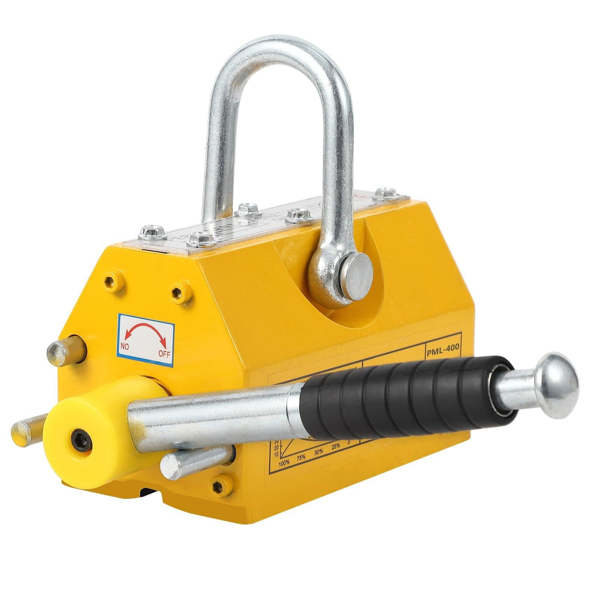 Lève-acier magnétique Garvee, capacité de levage de 400 kg (880 lb), avec poignée en caoutchouc, pour plaques et barres d'acier rondes à usage industriel.