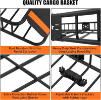 Galerie de toit Garvee 117 x 91 x 11,5 cm avec sac de rangement étanche de 425 litres pour SUV et pick-up, capacité de 90 kg, acier, aérodynamique, extérieur, noir