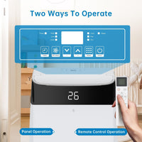Garvee Climatiseur mobile 12000 BTU 3,5 kW, 3 en 1 avec déshumidificateur, ventilateur, kit fenêtre, minuterie 24 h et télécommande, panneau noir