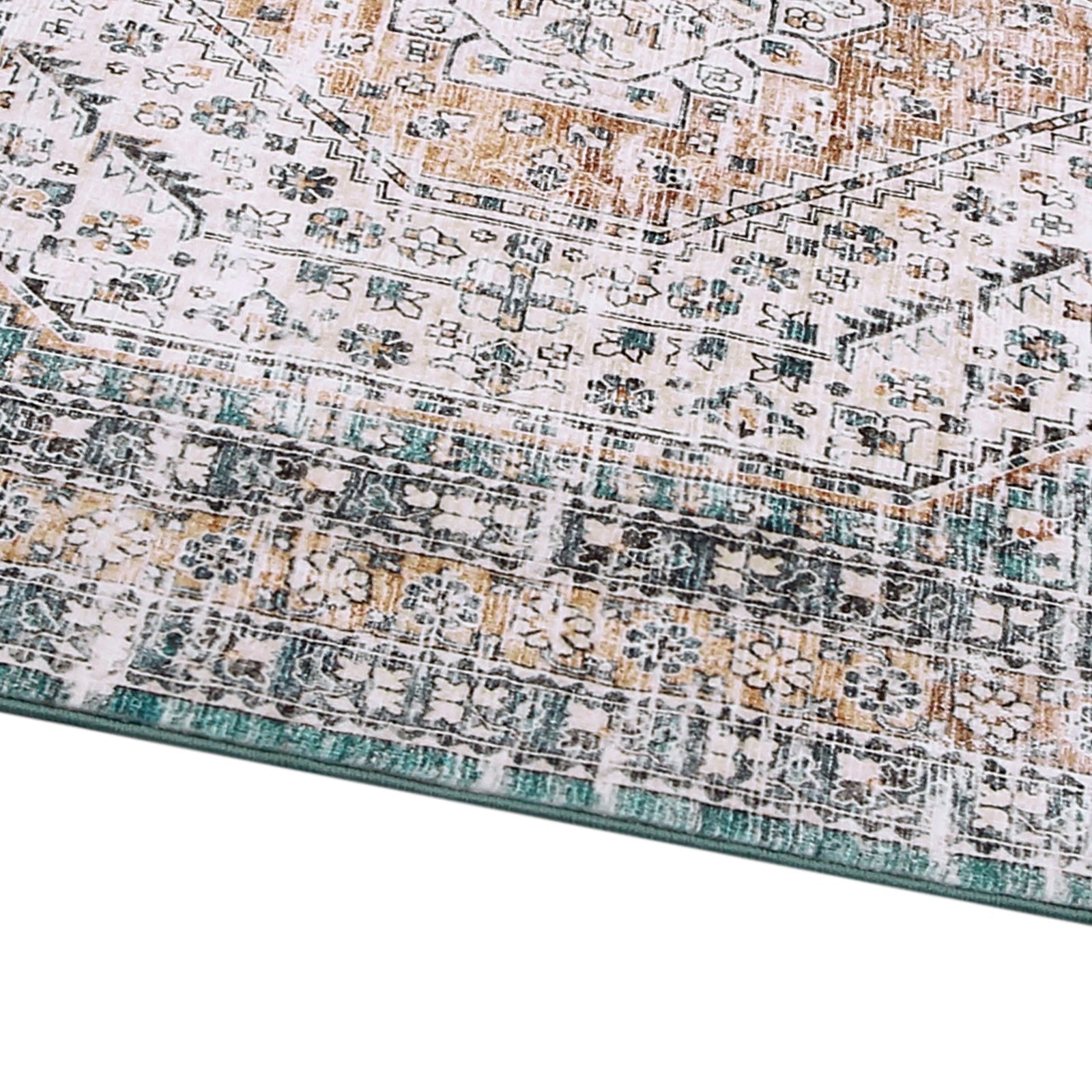 Garvee Waschbarer Teppich 80 x 150 cm Kunstwolle Rutschfest Niedriger Flor Für Schlafzimmer Wohnzimmer Esszimmer
